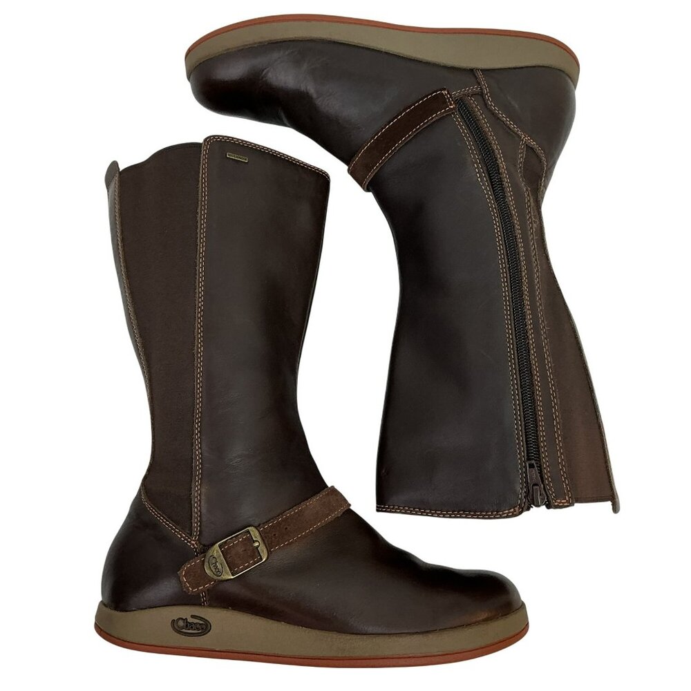 Chaco Mara Waterproof Mid-Calf Leather Riding Boots Womens Brown 8/9 - Picture 5 of 14